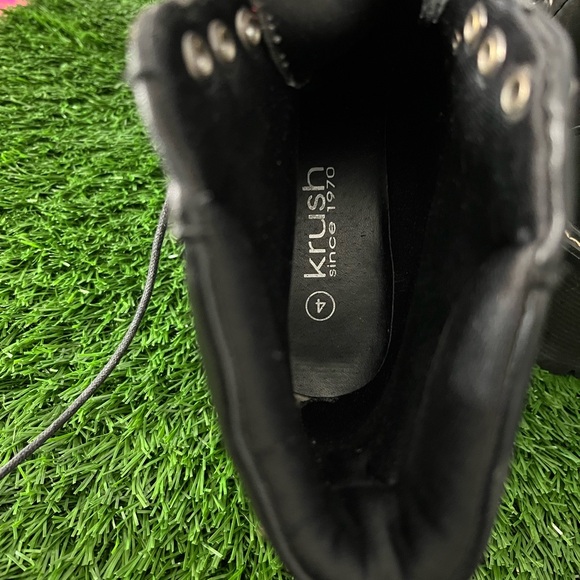 Krush Black Lace-Up Platform Boots - Picture 5 of 6